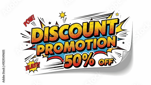 Discount Promotion 50% Off Burst Text Effect for Marketing and Advertising Campaigns