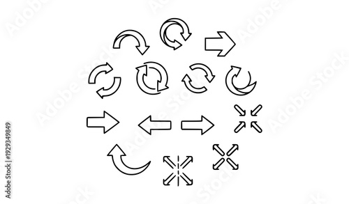 Editable Stroke Arrow Icon Collection in Linear Style for App and Website UI Design