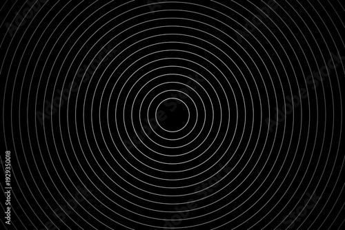 Create a bold look with a centric circle background featuring vector graphics of sound waves.