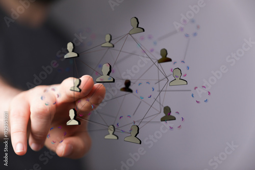 Hand reaching out to connec...