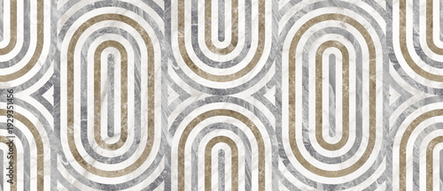 Modern seamless geometric pattern with natural textures: marble, wood, stone, cement, terrazzo. Ideal for interior design, wallpaper, packaging, textiles, tiles, and parquet flooring.