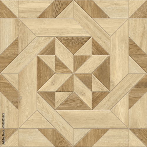 Modern seamless geometric pattern with natural textures: marble, wood, stone, cement, terrazzo. Ideal for interior design, wallpaper, packaging, textiles, tiles, and parquet flooring.