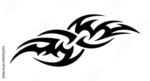 Tribal Tattoo Design - Abstract Black Ink Graphic