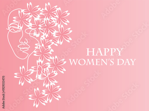 Pink floral greeting card design with vintage flowers and hearts on a soft pink background perfect for wedding birthday or Valentine celebration