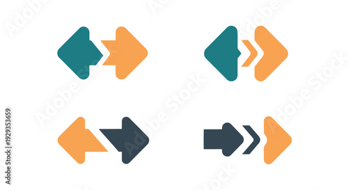 Split Arrow Line art abstract digital color vector