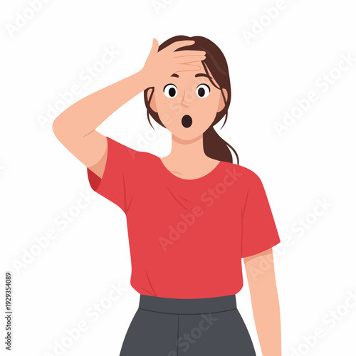 Woman feeling shocked and surprised.