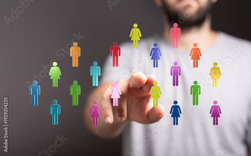 A man's hand interacting wi...