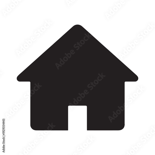Classic Blue Home House Icon representing real estate, lodging, and architecture. Simple vector graphic.
