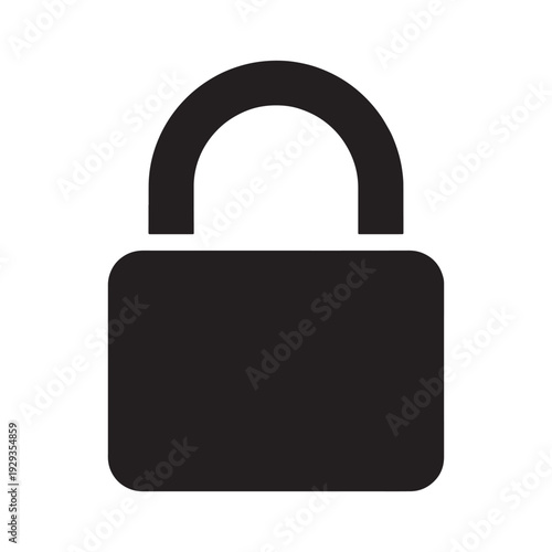 Classic padlock icon signifying security, trust, and access control, presented in a minimalist vector graphic.
