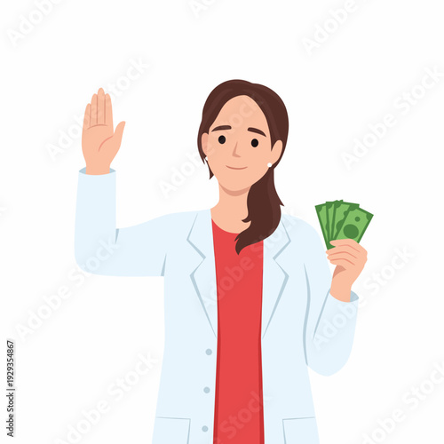Doctor Refusing Money Bribe Rejection Medical Ethics.