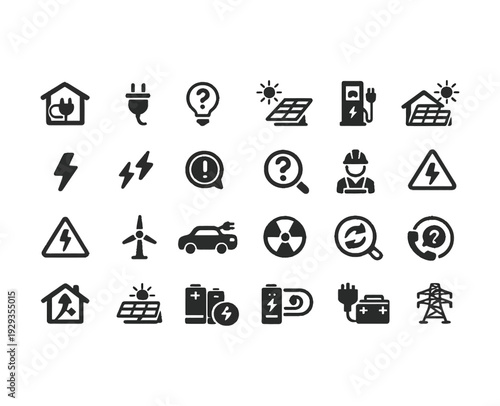 Set of black vector icons for web design featuring business finance and social network symbols including bank money car and map signs for internet communication illustration