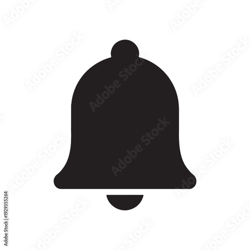 Classic notification bell icon, representing alerts, messages, and updates in a universally understood vector symbol.