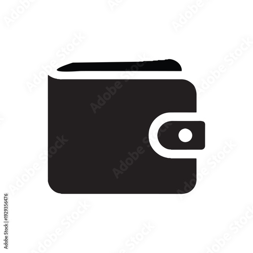 Simple wallet icon in a flat design style, showing a folded bill inside. Essential vector symbol for finance and payments.