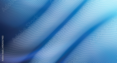 Abstract blue wavy fabric texture with geometric pattern vector illustration