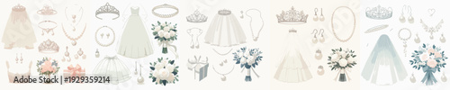 vector of bride accessories