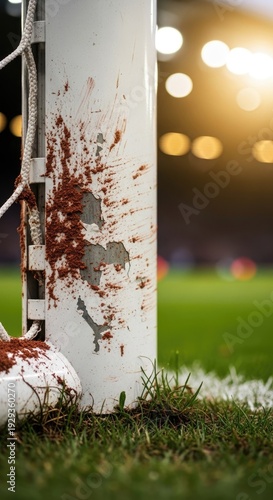 Blood Splatter on Football Goalpost.