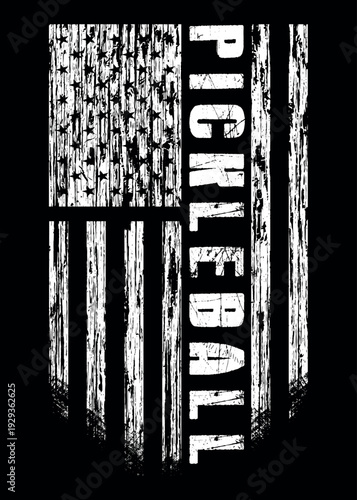 Pickleball American Flag, Patriotic USA Flag Design.