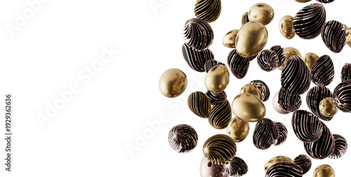 Artistic golden orbs and pa...