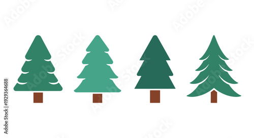 Spruce tree Line art minimal abstract concept illustration