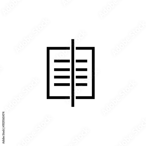 Document Split Icon: Abstract Representation of Division, Analysis, or Comparison