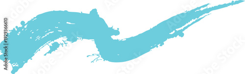 Blue abstract brush stroke isolated on transparent background