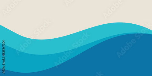 Vector layered blue water wave banner template vector ilustration