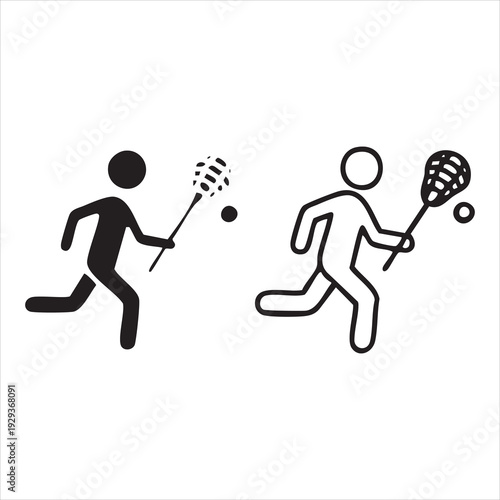  Lacrosse icons in different styles. Simple icon design Adobe Illustrator Artwork