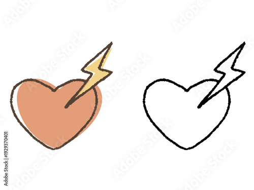 心臓と電気のマーク