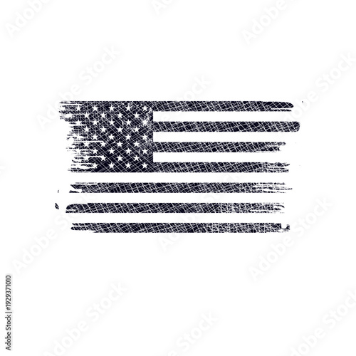 Tableau sur toile american flag with grunge effect