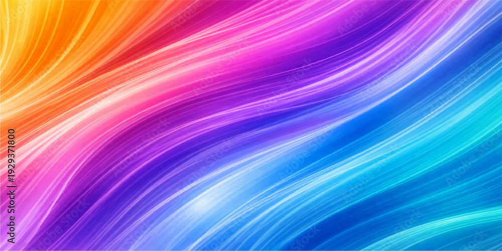 Fototapeta premium Vibrant Wave of Color: A mesmerizing abstract composition showcases a fluid dance of vivid hues, evoking a sense of energy and visual delight.