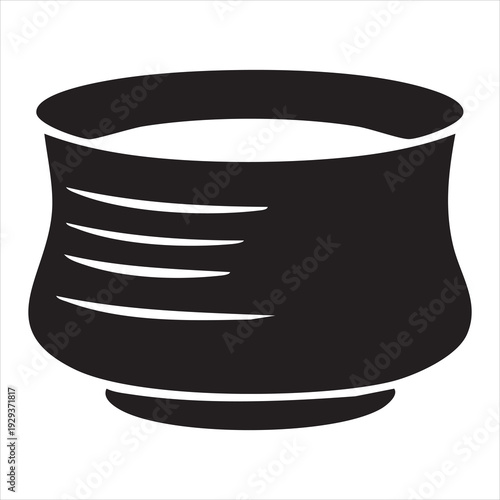  茶道具　シンプルな抹茶茶碗　湯呑み　モノクロ