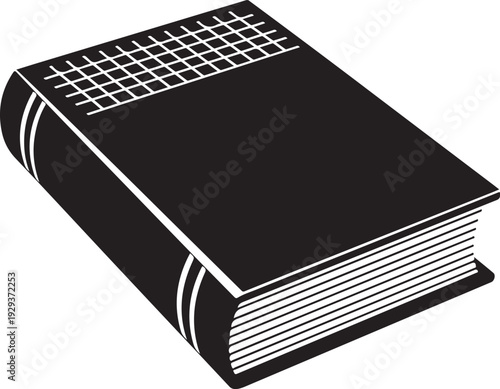 Black Hardcover Book With Grid Pattern On Cover closed