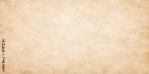 A blank sheet of aged parchment paper features a stained and grungy vintage texture with a rough brown surface, creating a worn antique background perfect for a retro design