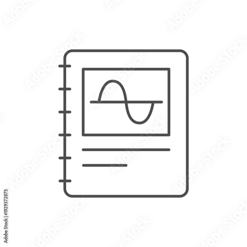 Mathematics textbook line outline icon