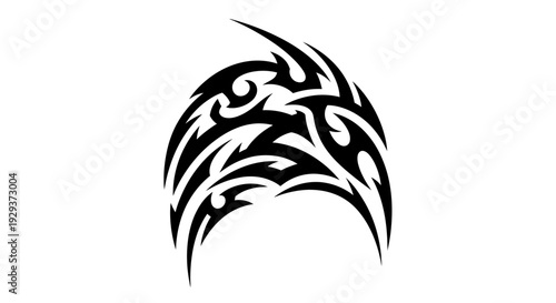 Black Tribal Tattoo Design on White Background