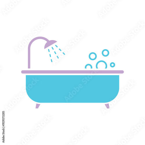 Simple Trendy Bathtub Icon Vector Template Illustration Design