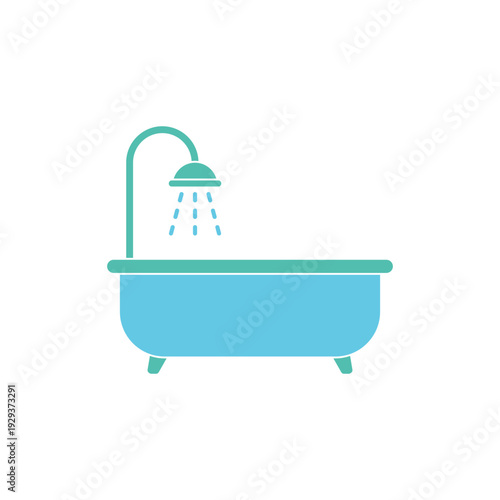 Simple Trendy Bathtub Icon Vector Template Illustration Design