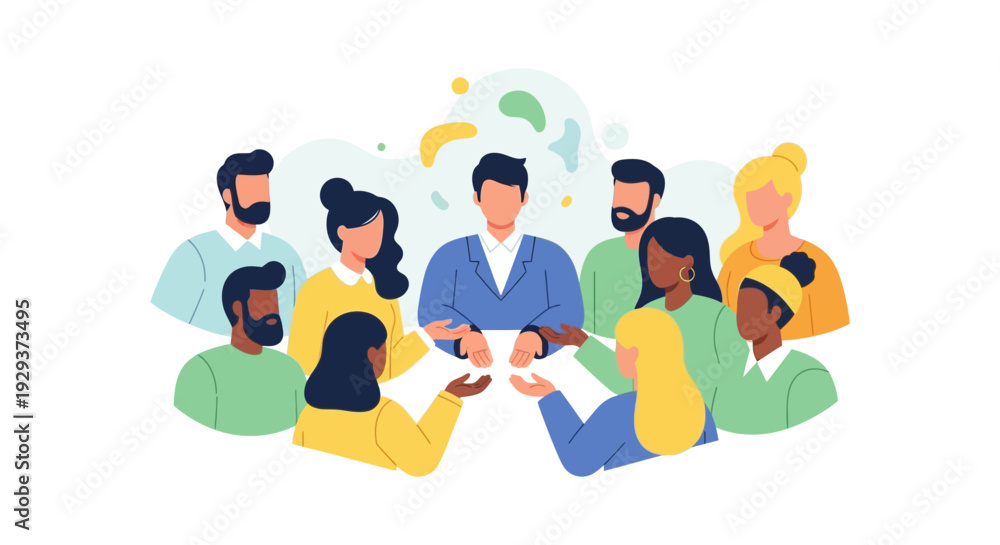 Obraz premium Diverse Team Collaboration: Business Meeting, Brainstorming, and Communication among Multicultural Group