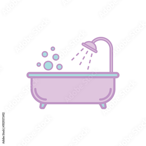 Simple Trendy Bathtub Icon Vector Template Illustration Design