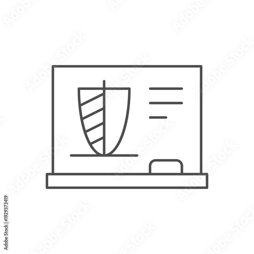 Math whiteboard line outline icon