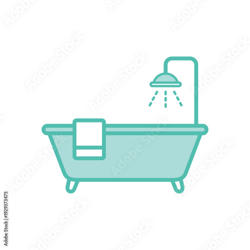 Simple Trendy Bathtub Icon Vector Template Illustration Design