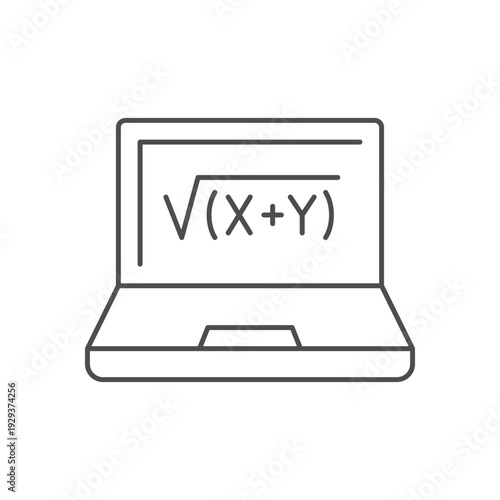 Mathematical program line outline icon