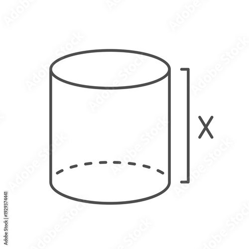Geometric shape measurement line icon