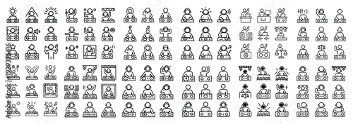 Multiple avatar user icons arranged in grid