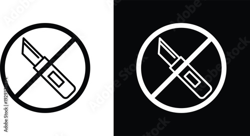 Do not cut sign pack in black and white colors