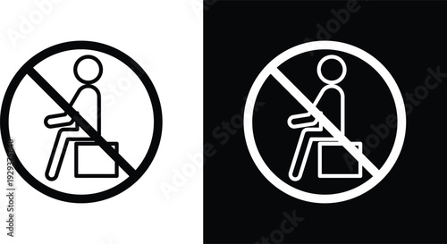 Do not sit sign pack in black and white colors