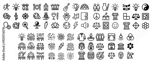 These are festive celebration symbols and icons
