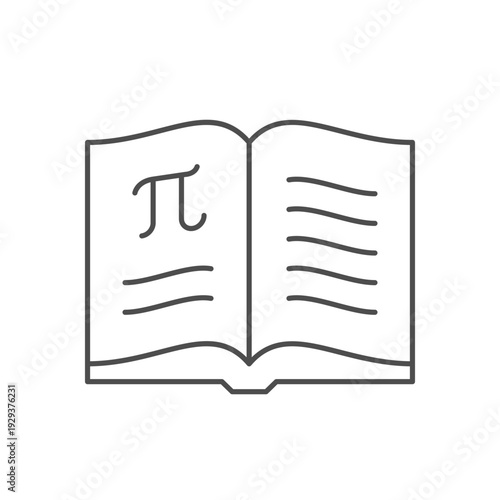 Mathematical book line outline icon