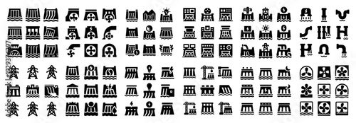 Industrial dam and power icon grid