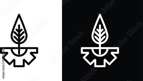 Ecology icon pack in black and white colors